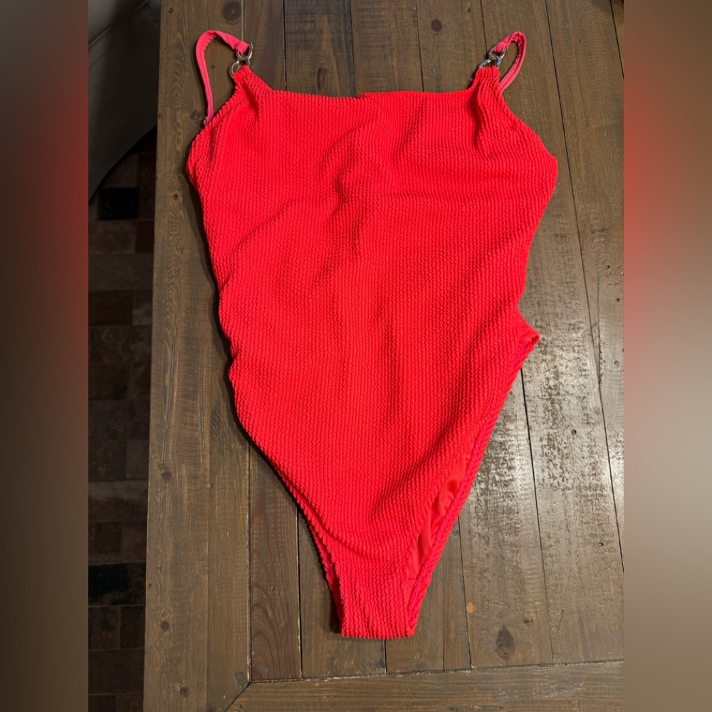 Lilly Pulitzer Bright Coral Ribbed One-Piece Swimsuit